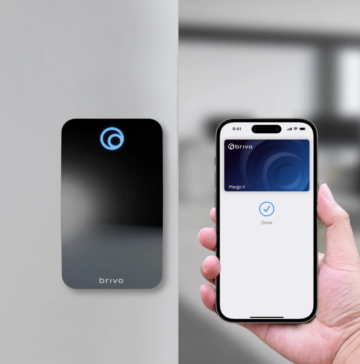 Brivo smart reader at an entrance