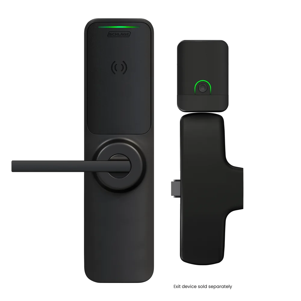 Schlage XE360 wireless exit device trim exterior and interior